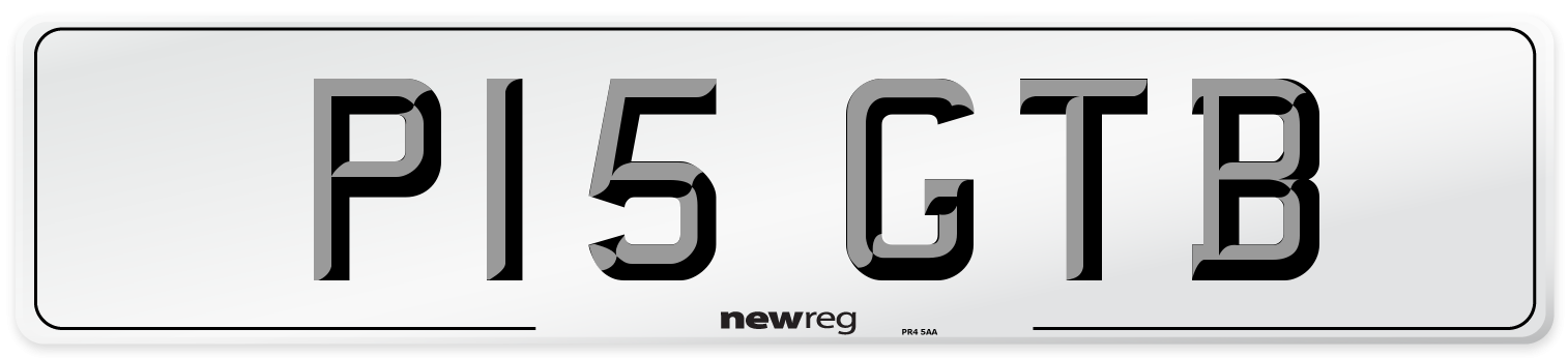 P15 GTB Number Plate from New Reg